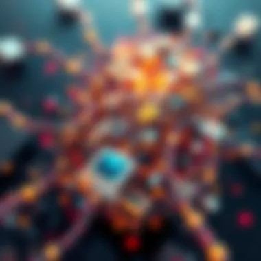 Blockchain: The Backbone of Certifying Artistic Authenticity An abstract representation of blockchain technology intertwined with artistic elements.