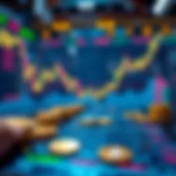 Cryptocurrency market overview with digital graphs