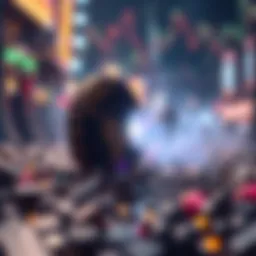 Conceptual representation of NFT art integrated with blockchain technology