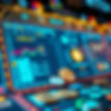 An intricate digital wallet interface showcasing various cryptocurrencies.