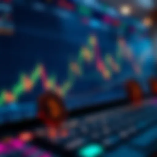 A digital representation of cryptocurrency trading charts and graphs