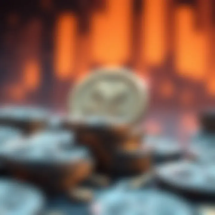 Yield Tokens Concept Conceptual representation of yield tokens in cryptocurrency