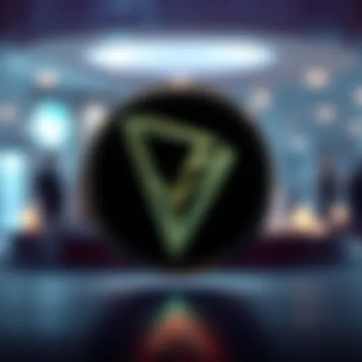 Symbol of digital currency representing Tron coin